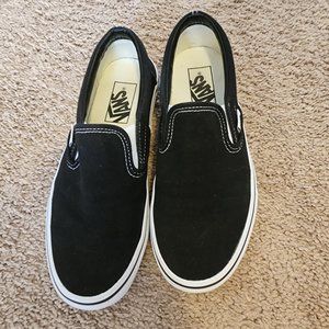 Vans Black Slip On Shoes